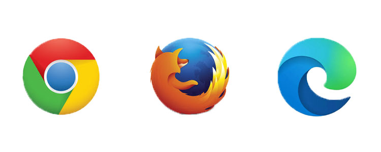 Google Chrome、Firefox、Microsoft Edge